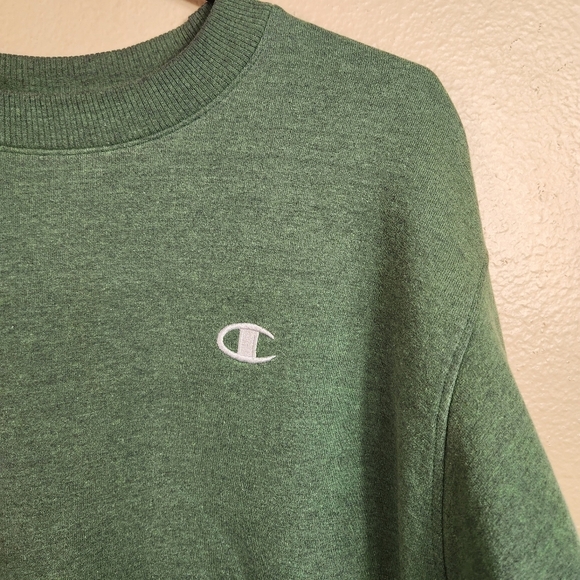 Champion Eco Mens Y2K Moss Green Crewneck Sweatshirt-Size M - Picture 2 of 7